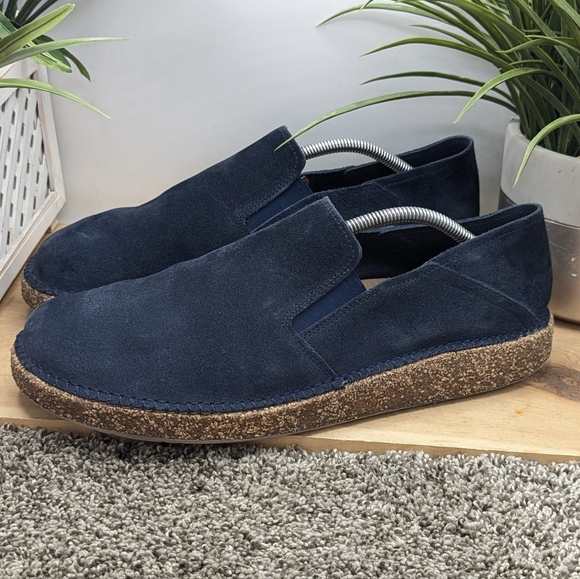 Birkenstock Callan 45 Mens Size 12 Blue Suede LeatherSlip-On Shoes Casual